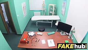 Fake Medical Examination Leads To Passionate Oral Sex And Intercourse In The Restroom With Well-Endowed Breasts