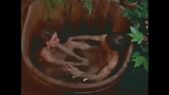 Vintage Redhead Pleasures A Penis On A Wooden Bathtub