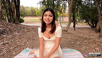 Young Latina Teen Gets Her First Taste Of Porn Outdoors