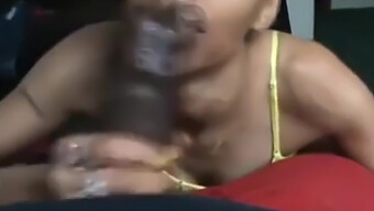 Slurvete Deepthroat Blowjob På Stor Svart Kuk Av Frekk Svart Ebony