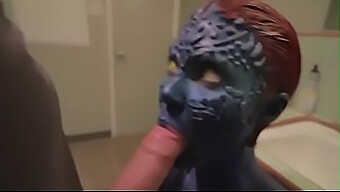 Mystique'S Mouth: A Cosplay Blowjob With Contacts