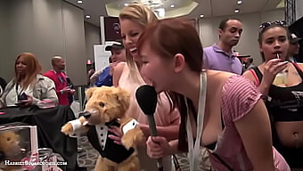 Britney Amber's steamy performance with TeddyLoveBear at the AE Expo