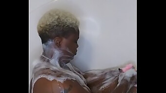 Wet And Wild: Ebony Wife'S Sensual Bath Time Solo