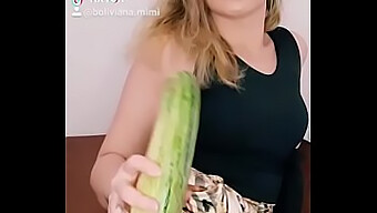 Me and my huge cucumber: A Latina babe's intimate moment