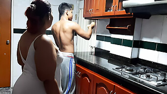 Horny Neighbor Gets Fucked By A Big Ass Latina Milf In The Kitchen