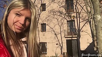 Young 18+ Blonde Enjoys Public Outdoor Sex In Barcelona