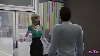 Blonde Secretary Offers Sexual Favors To Boss For Job Security