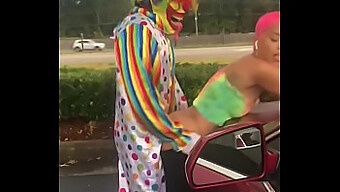 Jasamine Banks Enjoys Outdoor Sex With The Clown Gibby In The Middle Of The Day